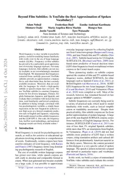 Beyond Film Subtitles: Is YouTube the Best Approximation of Spoken Vocabulary?