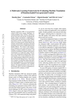 A Multi-task Learning Framework for Evaluating Machine Translation of
  Emotion-loaded User-generated Content