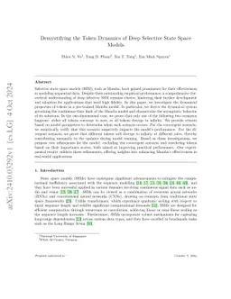 Demystifying the Token Dynamics of Deep Selective State Space Models