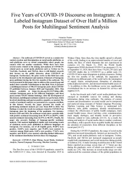 Five Years of COVID-19 Discourse on Instagram: A Labeled Instagram
  Dataset of Over Half a Million Posts for Multilingual Sentiment Analysis