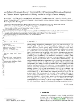 An Enhanced Harmonic Densely Connected Hybrid Transformer Network
  Architecture for Chronic Wound Segmentation Utilising Multi-Colour Space
  Tensor Merging