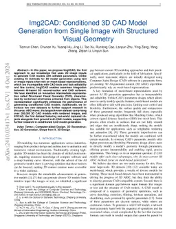 Img2CAD: Conditioned 3D CAD Model Generation from Single Image with
  Structured Visual Geometry