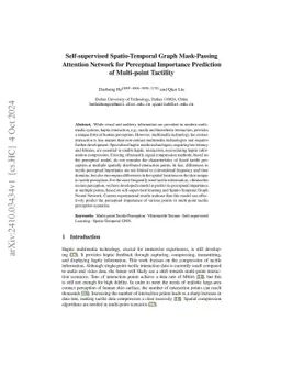Self-supervised Spatio-Temporal Graph Mask-Passing Attention Network for
  Perceptual Importance Prediction of Multi-point Tactility