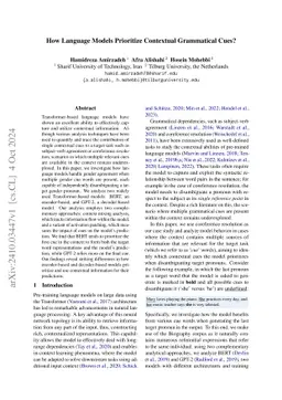 How Language Models Prioritize Contextual Grammatical Cues?