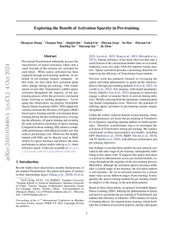 Exploring the Benefit of Activation Sparsity in Pre-training