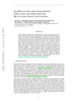 CLoSD: Closing the Loop between Simulation and Diffusion for multi-task
  character control