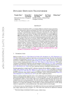 Dynamic Diffusion Transformer