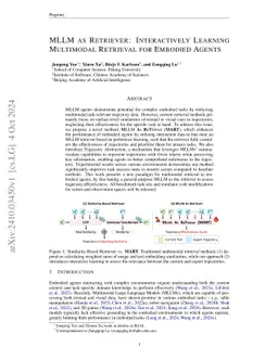 MLLM as Retriever: Interactively Learning Multimodal Retrieval for Embodied Agents