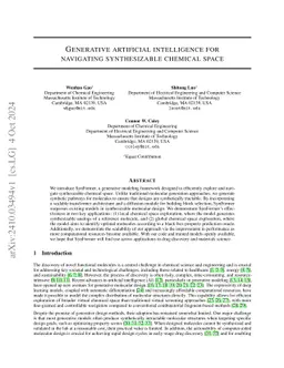 Generative Artificial Intelligence for Navigating Synthesizable Chemical
  Space