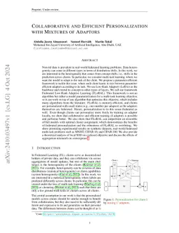 Collaborative and Efficient Personalization with Mixtures of Adaptors