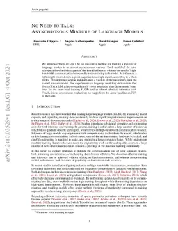 No Need to Talk: Asynchronous Mixture of Language Models