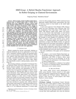 HMT-Grasp: A Hybrid Mamba-Transformer Approach for Robot Grasping in Cluttered Environments