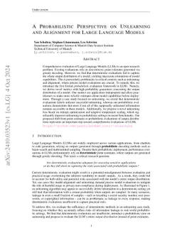 A Probabilistic Perspective on Unlearning and Alignment for Large Language Models