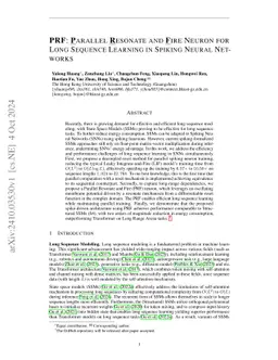 PRF: Parallel Resonate and Fire Neuron for Long Sequence Learning in
  Spiking Neural Networks