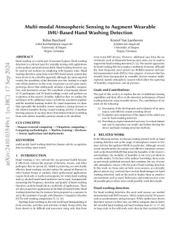 Multi-modal Atmospheric Sensing to Augment Wearable IMU-Based Hand
  Washing Detection