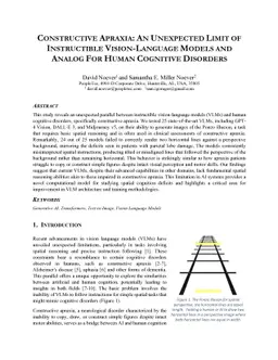 Constructive Apraxia: An Unexpected Limit of Instructible
  Vision-Language Models and Analog for Human Cognitive Disorders