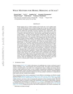 What Matters for Model Merging at Scale?