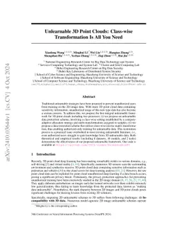 Unlearnable 3D Point Clouds: Class-wise Transformation Is All You Need