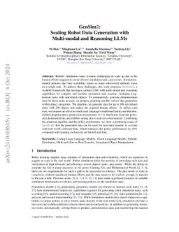 GenSim2: Scaling Robot Data Generation with Multi-modal and Reasoning
  LLMs