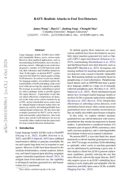 RAFT: Realistic Attacks to Fool Text Detectors