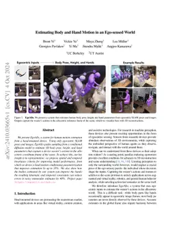 Estimating Body and Hand Motion in an Ego-sensed World