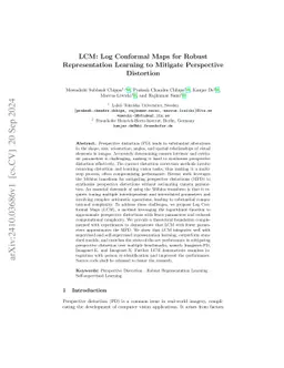 LCM: Log Conformal Maps for Robust Representation Learning to Mitigate
  Perspective Distortion