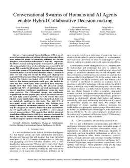 Conversational Swarms of Humans and AI Agents enable Hybrid
  Collaborative Decision-making