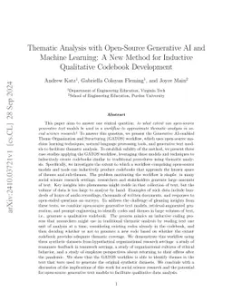 Thematic Analysis with Open-Source Generative AI and Machine Learning: A
  New Method for Inductive Qualitative Codebook Development