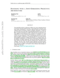 Denoising with a Joint-Embedding Predictive Architecture