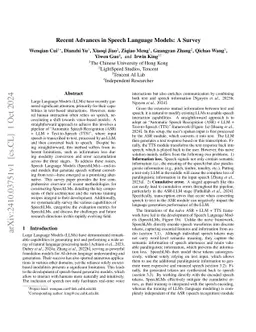 Recent Advances in Speech Language Models: A Survey