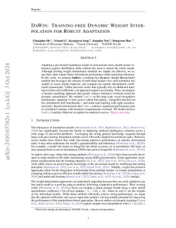 DaWin: Training-free Dynamic Weight Interpolation for Robust Adaptation