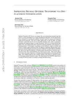 Improving Neural Optimal Transport via Displacement Interpolation