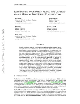 Repurposing Foundation Model for Generalizable Medical Time Series Classification