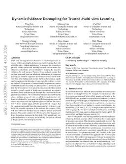 Dynamic Evidence Decoupling for Trusted Multi-view Learning