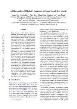 Self-Powered LLM Modality Expansion for Large Speech-Text Models