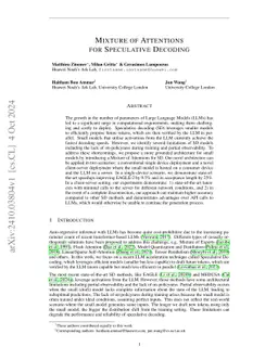 Mixture of Attentions For Speculative Decoding