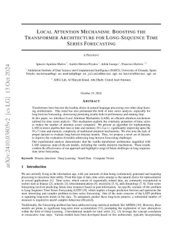 Local Attention Mechanism: Boosting the Transformer Architecture for Long-Sequence Time Series Forecasting