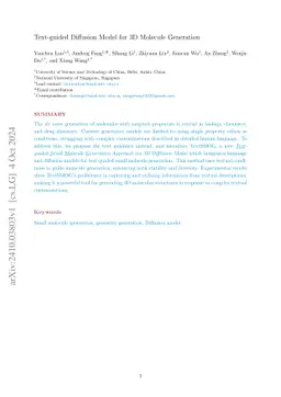 Text-guided Diffusion Model for 3D Molecule Generation