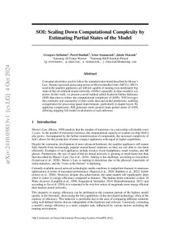 SOI: Scaling Down Computational Complexity by Estimating Partial States
  of the Model