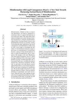 Misinformation with Legal Consequences (MisLC): A New Task Towards
  Harnessing Societal Harm of Misinformation