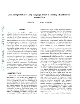 Using Prompts to Guide Large Language Models in Imitating a Real
  Person's Language Style