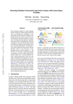 Detecting Machine-Generated Long-Form Content with Latent-Space
  Variables