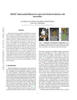 MDMP: Multi-modal Diffusion for supervised Motion Predictions with uncertainty