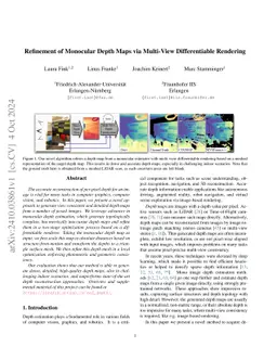 Refinement of Monocular Depth Maps via Multi-View Differentiable Rendering