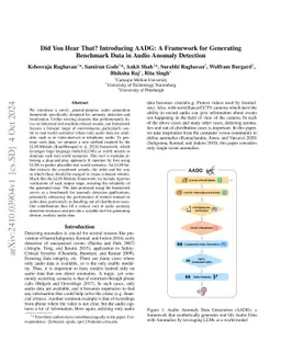 Did You Hear That? Introducing AADG: A Framework for Generating
  Benchmark Data in Audio Anomaly Detection