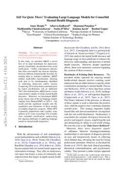 Still Not Quite There! Evaluating Large Language Models for Comorbid
  Mental Health Diagnosis
