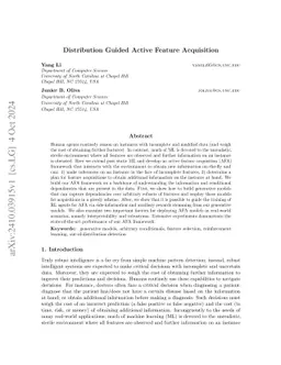 Distribution Guided Active Feature Acquisition