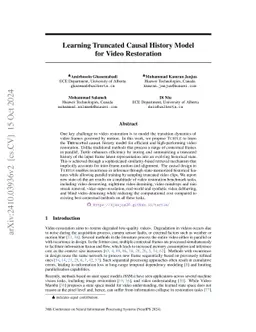 Learning Truncated Causal History Model for Video Restoration