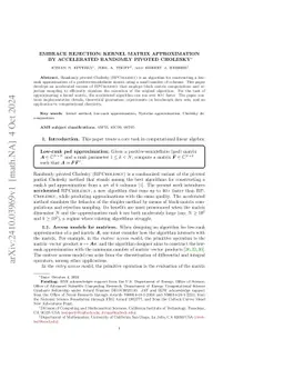 Embrace rejection: Kernel matrix approximation by accelerated randomly pivoted Cholesky