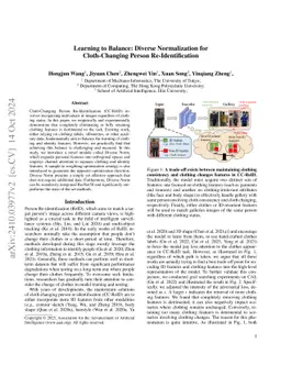 Learning to Balance: Diverse Normalization for Cloth-Changing Person
  Re-Identification